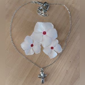 Brighton necklace with Fleur De Lis on cross